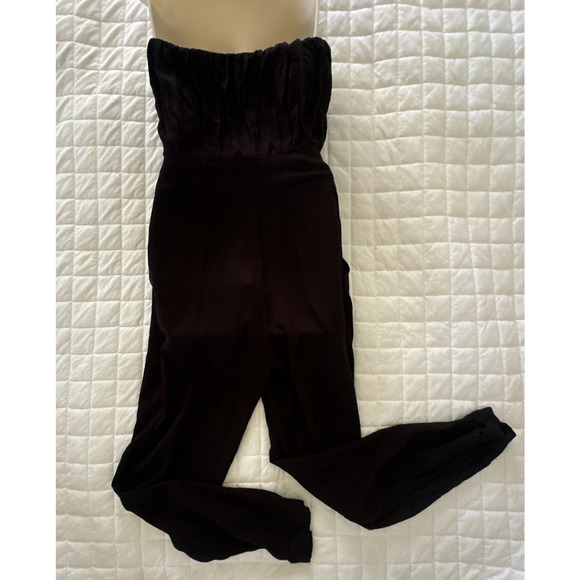 ASOS Womens Jumpsuit 6 Black Strapless Pockets Tapered Leg Preppy Minimalist - Picture 6 of 13